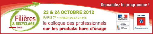 Filires et recyclage - Le colloque des professionnels sur les produits hors d'usage 23-24 octobre 2012