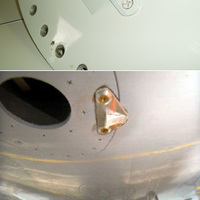 Au haut : gnrateur de vortex valid par Airbus - En bas : pice d'tude de Lufthansa en 2005