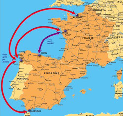 Deux projets d'autoroutes de la mer entre la France et l'Espagne
