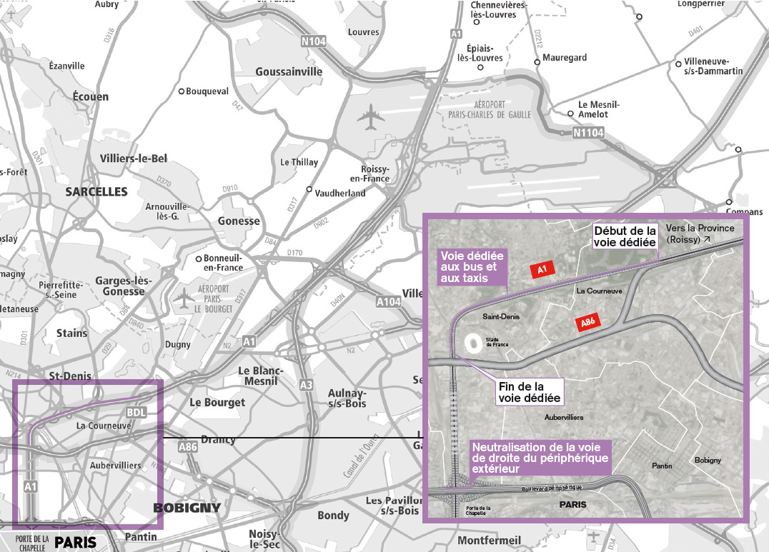Autoroute A1 : la voie de gauche réservée aux bus et aux taxis