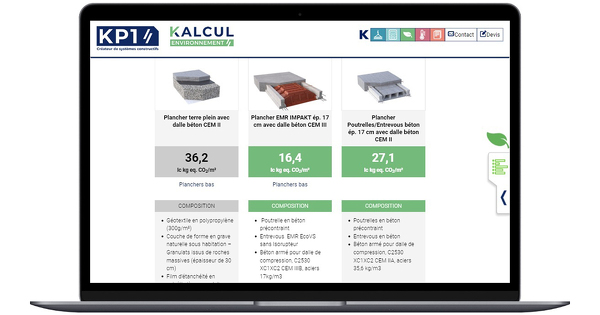 KP1 lance un outil qui mesure les émissions carbone des planchers et murs en béton