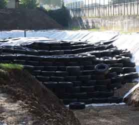 La ville de Bron rutilise des pneus usags pour stocker les eaux de ruissellement