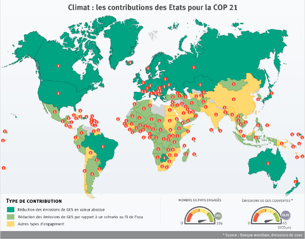 Climat : les contributions des Etats pour la COP 21 [maj 01/12/2015]