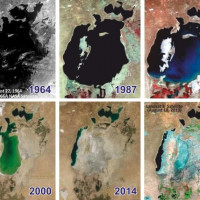 Images satellite de la Mer d'Aral au fil du temps