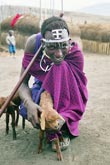 Photo Masaï et ses chèvres